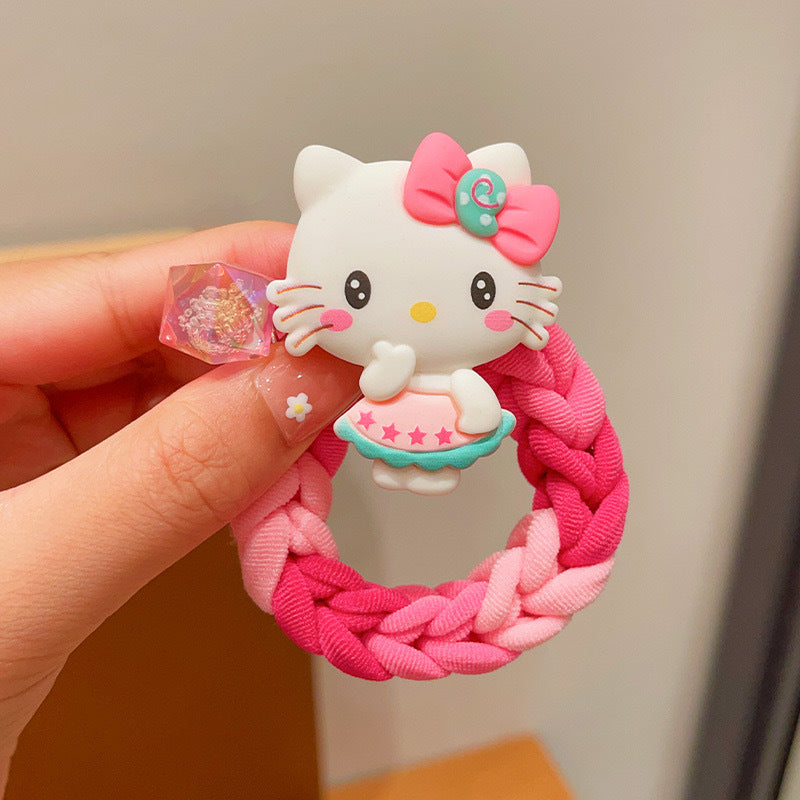 Wholesale 10pcs Cute Cartoon Rainbow Braided Hair Band Hair Scrunchies ACCVIP-HS-Huidi001