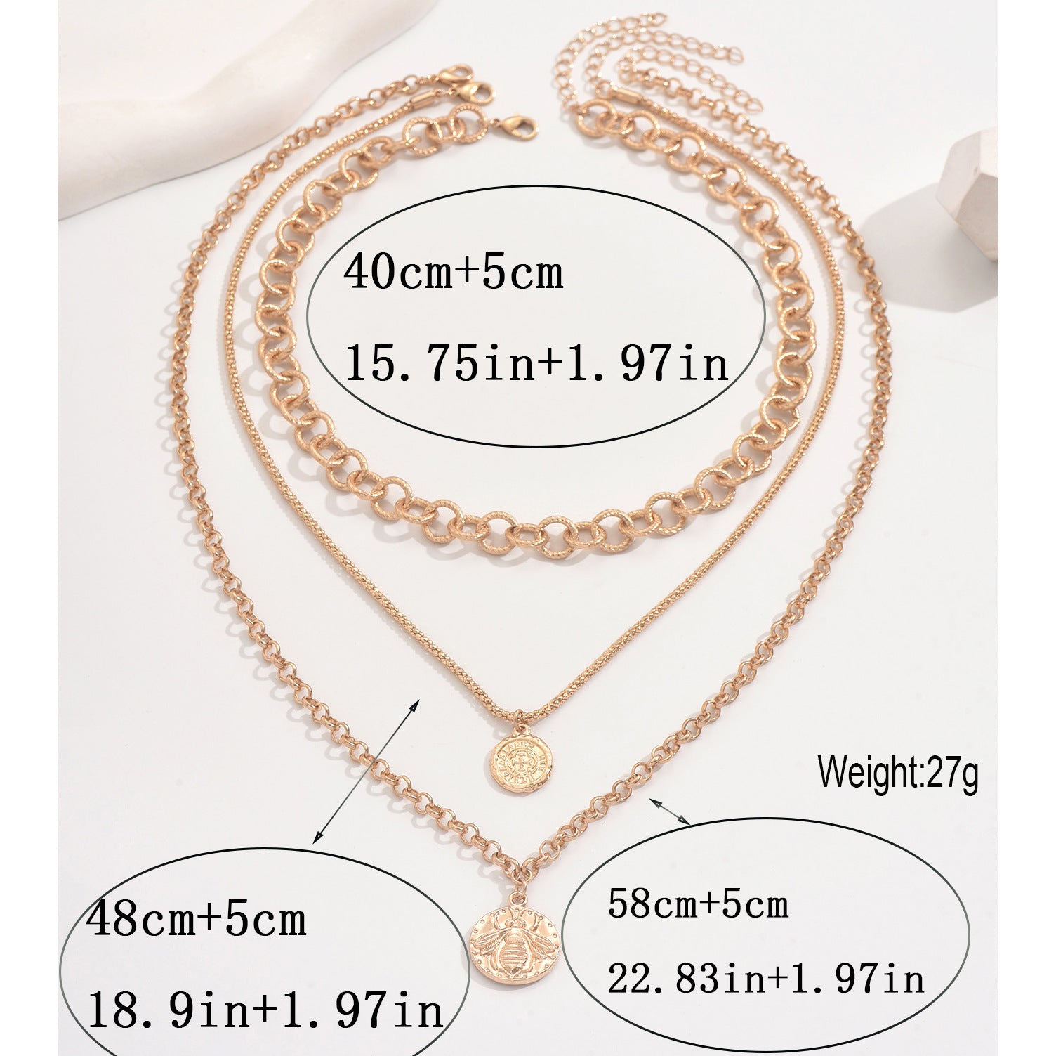 Wholesale round brand bee pendant zinc alloy necklace