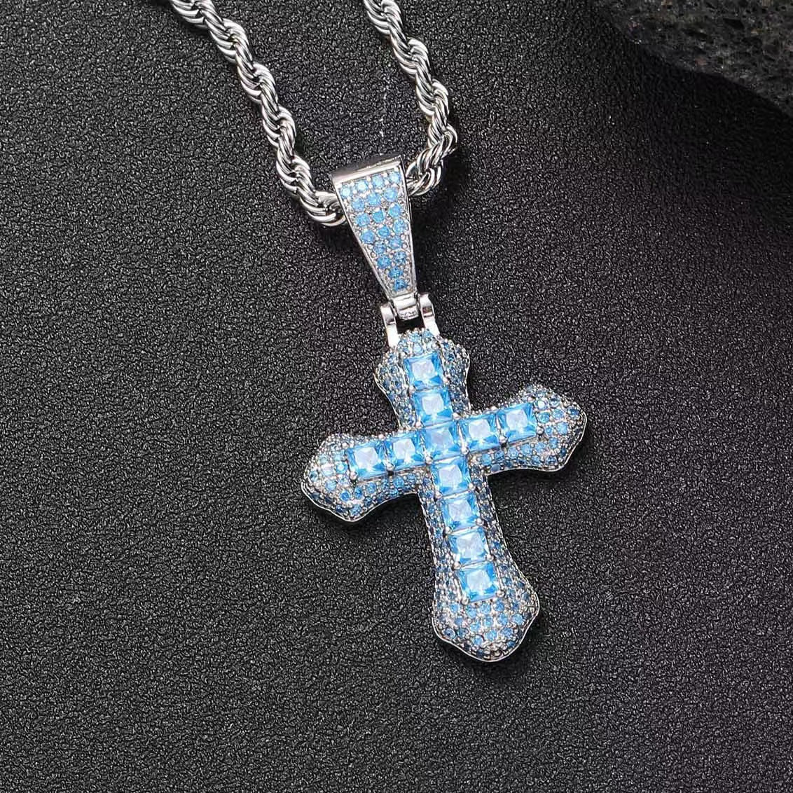 Wholesale Stainless Steel Real Gold-Plated Cross Necklace