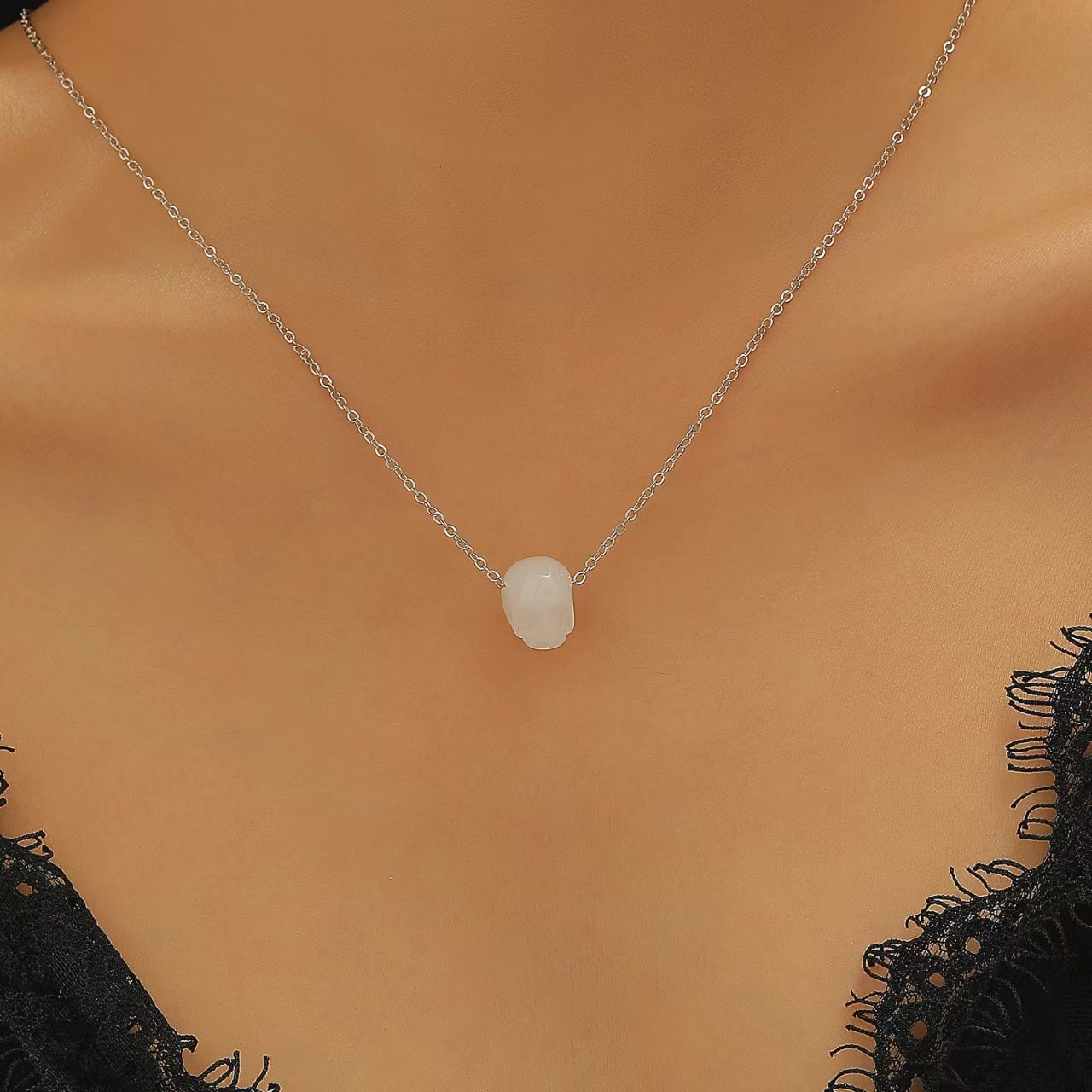 Wholesale Dark  Skull Pendant Necklace,  Chic Jewelry Accessory for Gift Boutique Resale