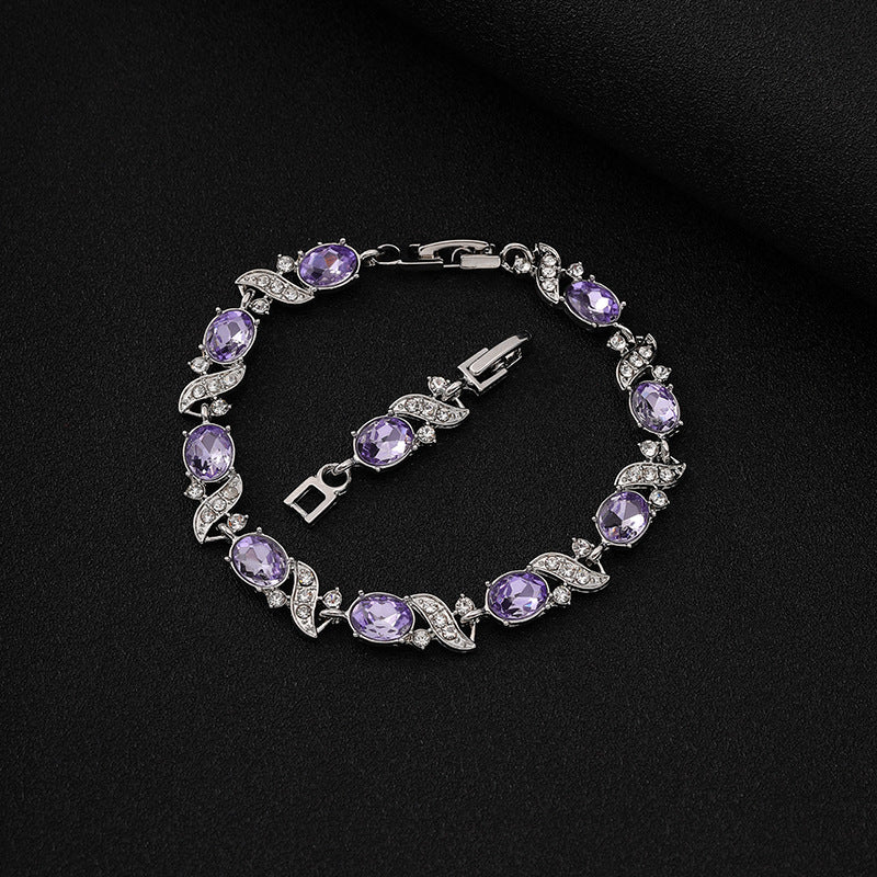 Wholesale Cross-shaped Colorful Zircon Seven Color Bracelet ACC-BT-YunJ010