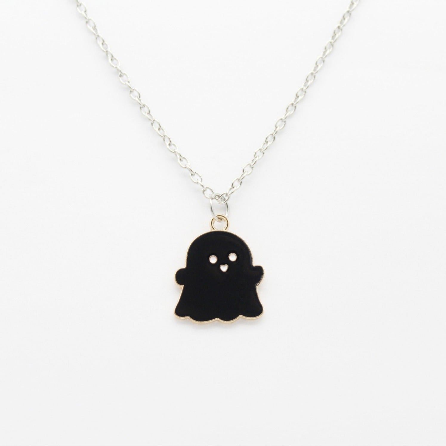 Wholesale Halloween Cartoon Black and White Ghost Necklaces ACC-NE-Xunru001