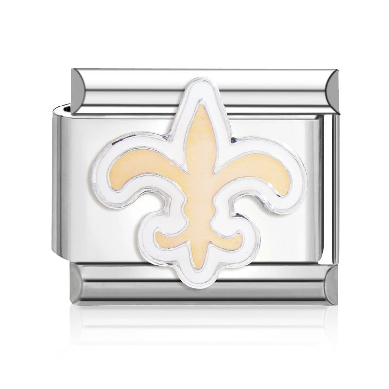 Wholesale 2PCS 9mm Italian Charm Starter Bracelets DIY Rugby Stainless Steel Composable Bracelet