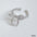 Wholesale  stainless steel diamond ring love bow open design  ring suit