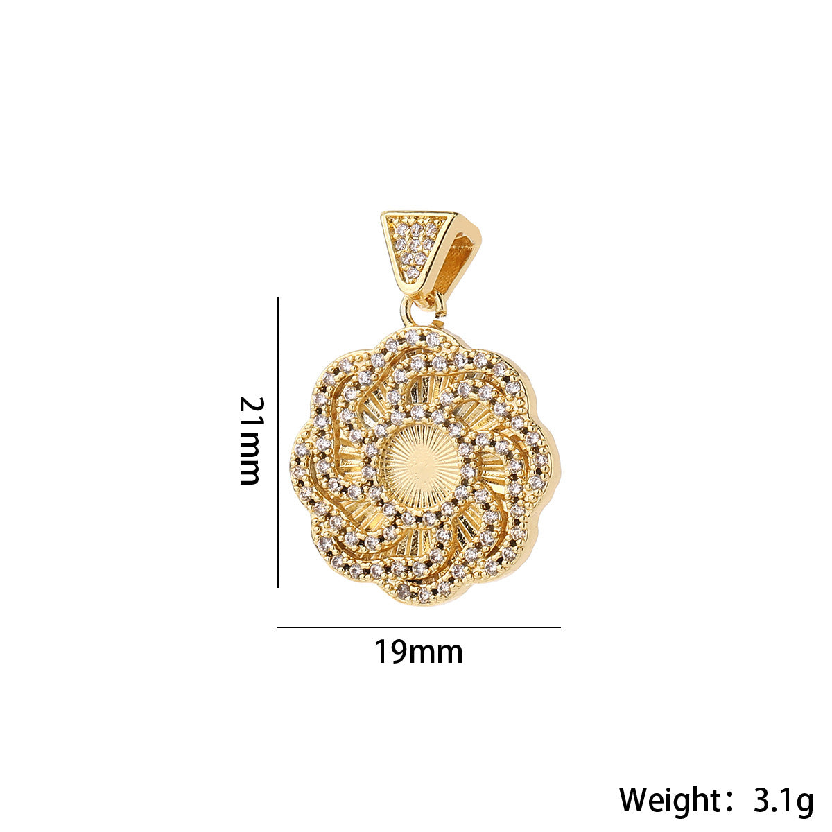 Wholesale Vintage Cross Pendant Gold Plated Brass Zircon DIY Necklace Fashion Accessory