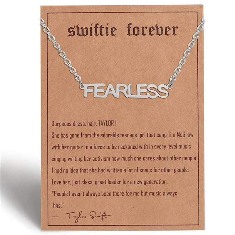 Wholesale  letter stainless steel paper card steel pendant clavicle chain