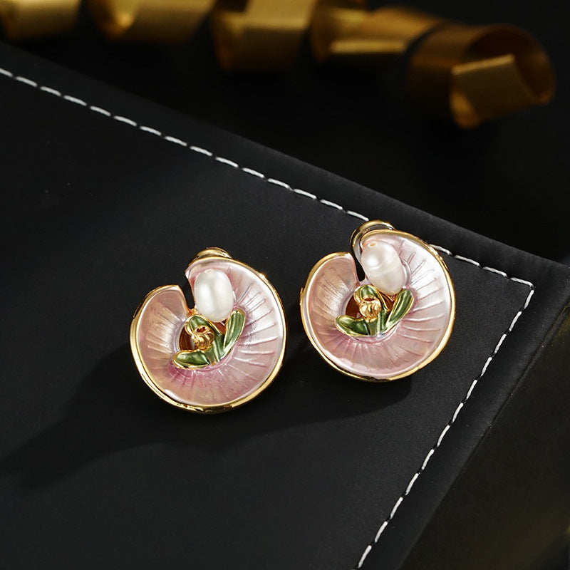 Wholesale Natural Pearl Earrings Flower Earrings