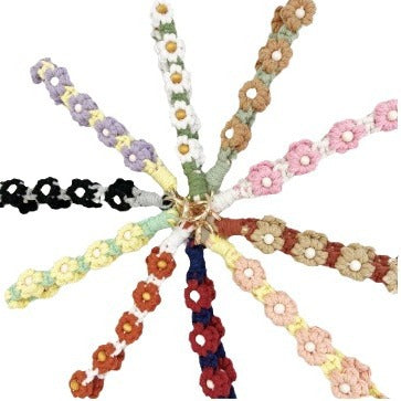 Wholesale Wooden Beads Flower Heart Small Daisy Flower Keychains ACC-KC-Huaien005