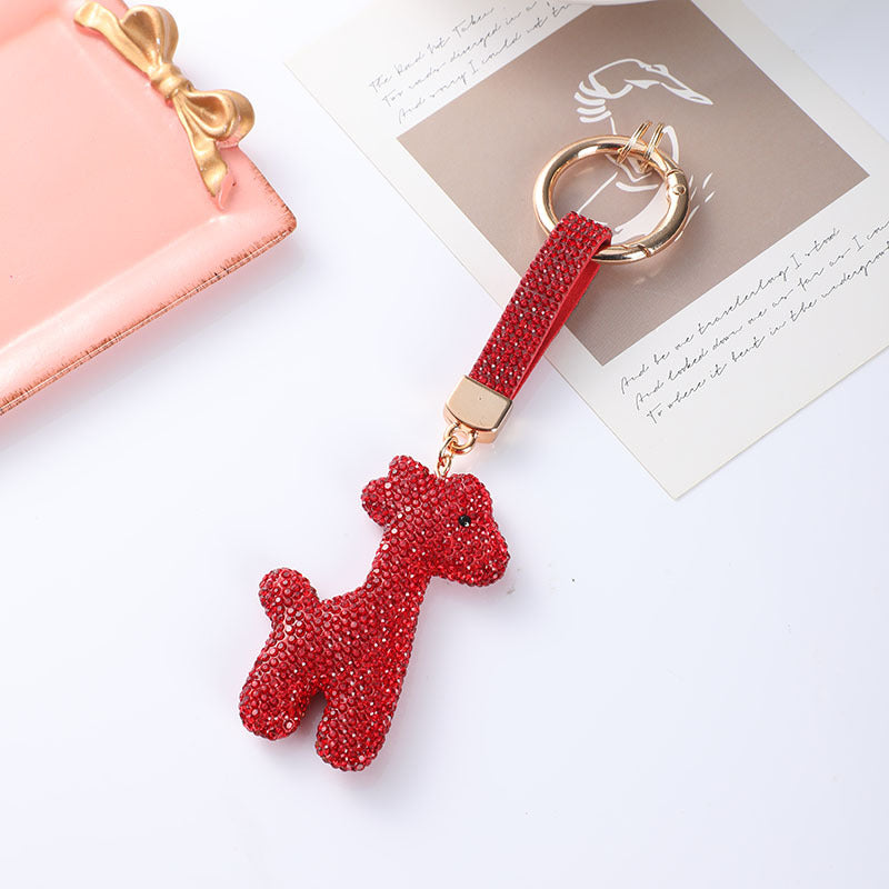 Wholesale Diamond-studded cartoon animal keychain,  car key ring pendant