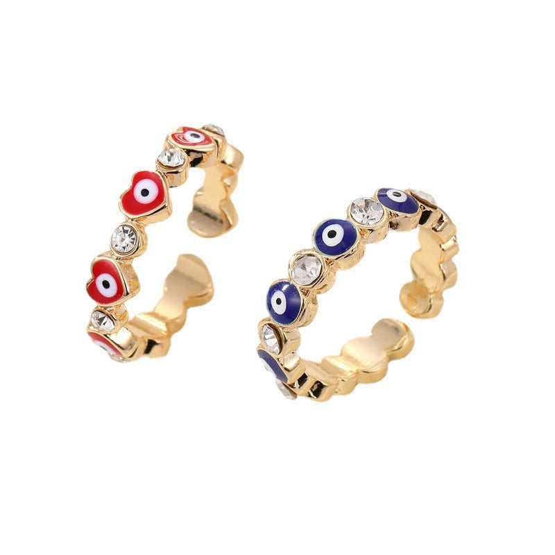 Wholesale Oil Dripping Love Eye Ring