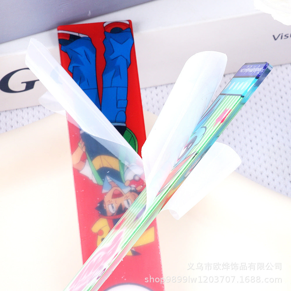 Wholesale 10pcs Cartoon Acrylic Double-sided Bookmark