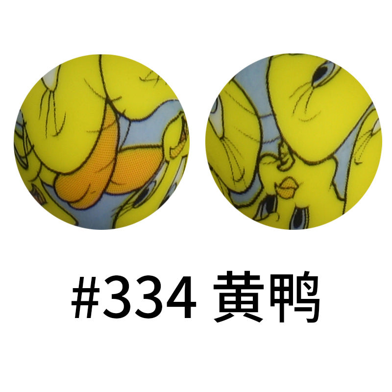 Wholesale 50pcs 15mm Western Style Leopard Skull Color Aztec Printed Silicone Balls Beads ACC-BDS-HeSheng004