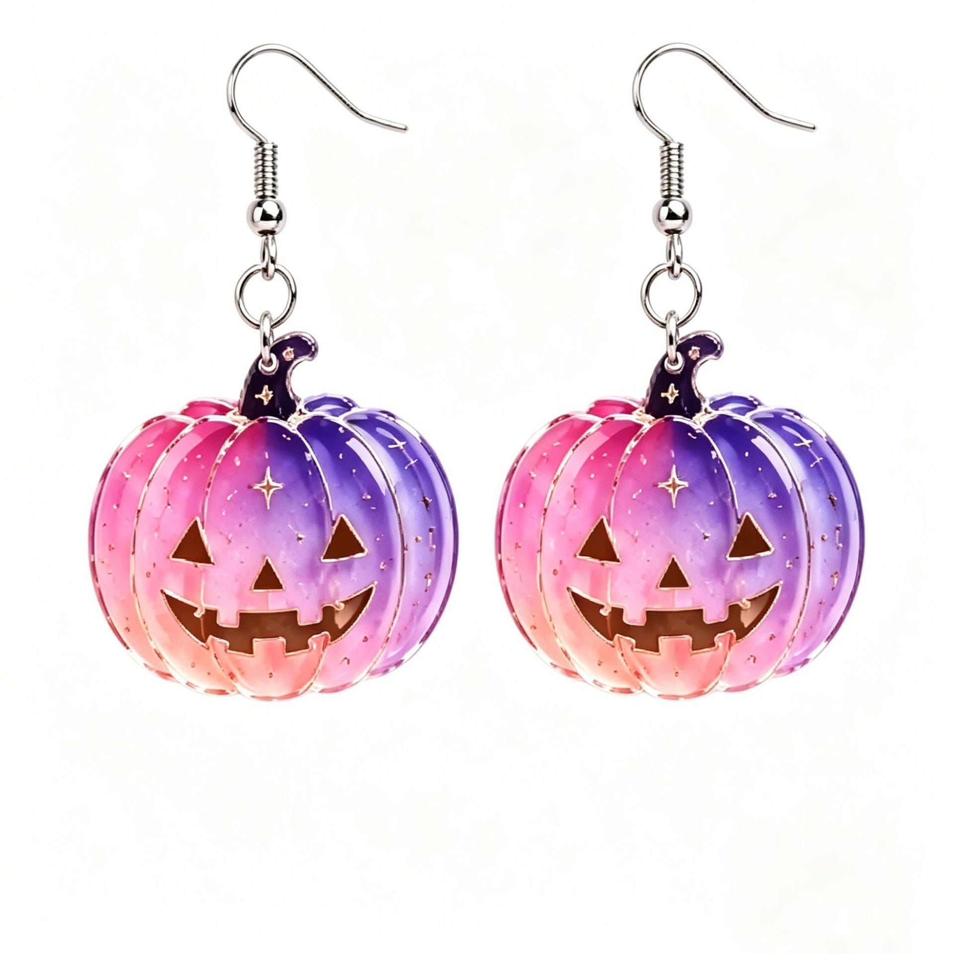 Wholesale Acrylic  Pumpkin Earrings - Trendy Cartoon Jewelry Accessory for Holiday Party