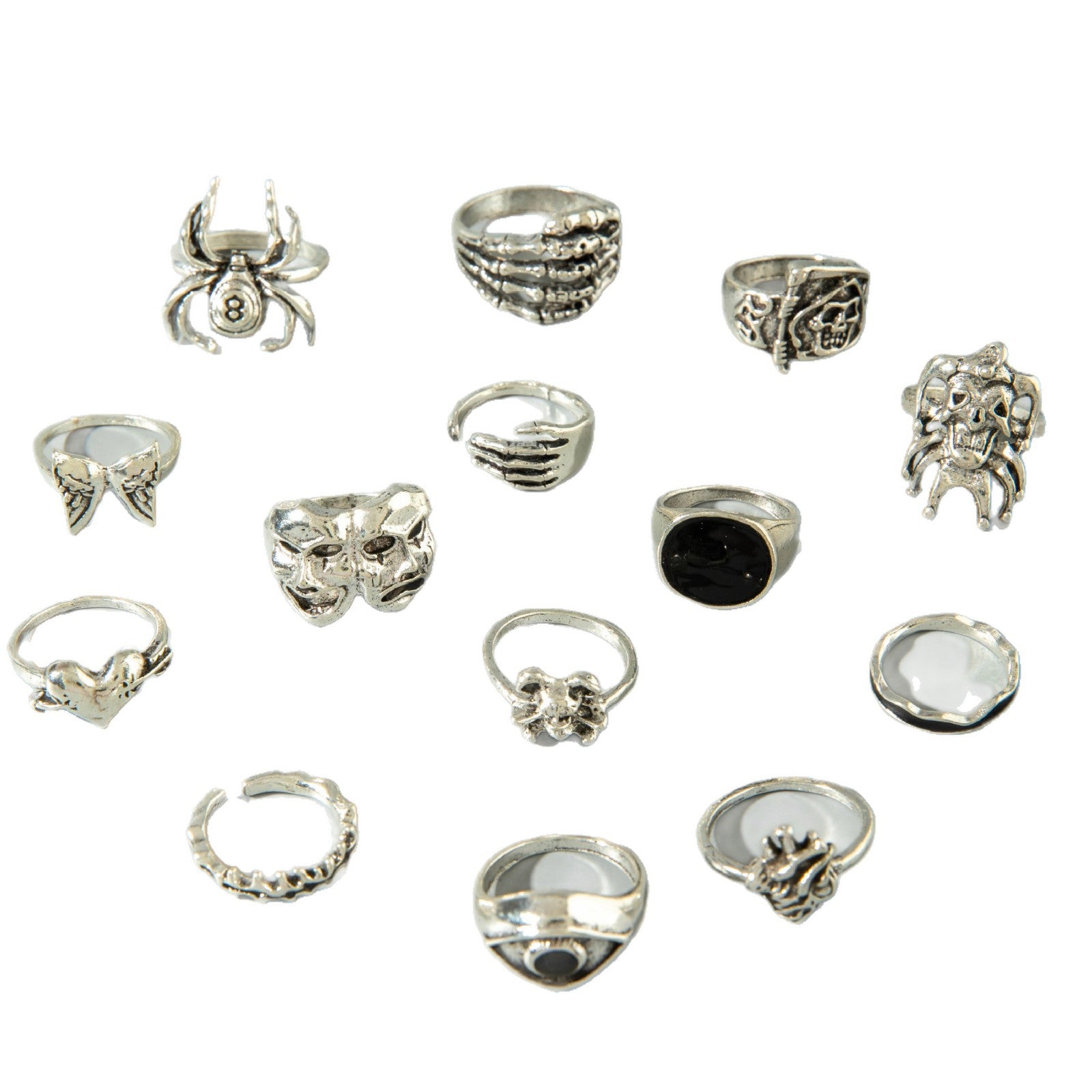 Wholesale metal retro geometric shape dripping dark ring