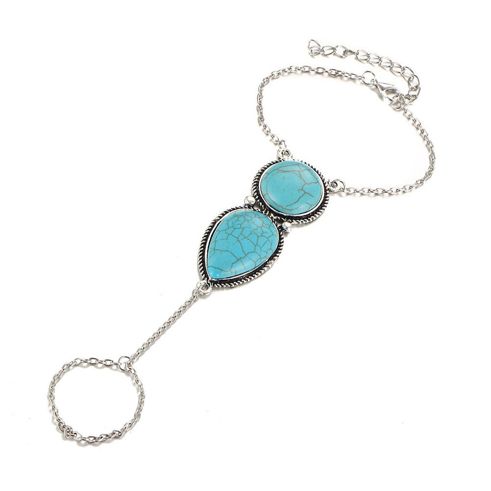 Wholesale Bohemian Retro Turquoise Drop Bracelet Beach Jewelry Accessory