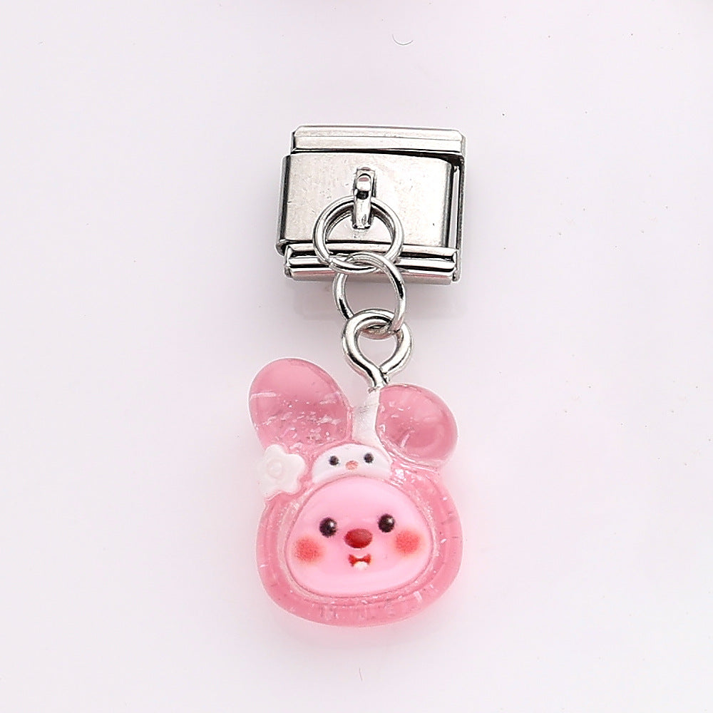 Wholesale 10pcs Italian Charm Bracelet 9mm DIY Splicing Cute Cartoon Stainless Steel Composable Bracelet ACCVIP