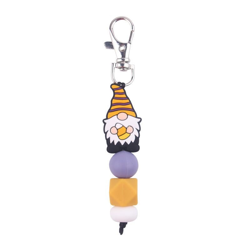 Wholesale Cartoon Christmas Silicone Beaded Keychain ACC-KC-GuangTian089