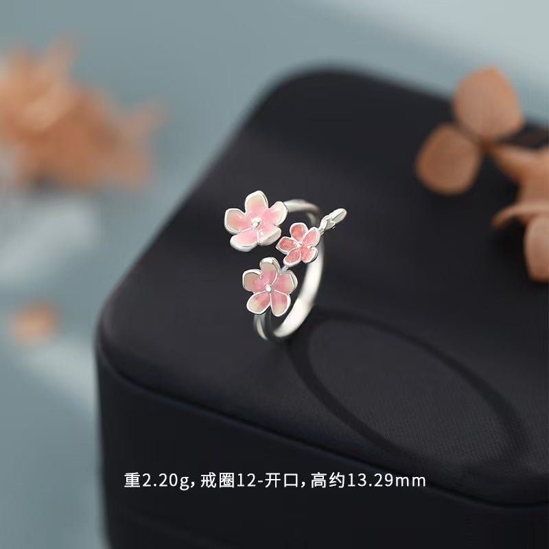 Wholesale Adjustable Flower Ring With Pink Enamel Tulip Design Everyday Wear Fashion Accessory For Boutique Resale