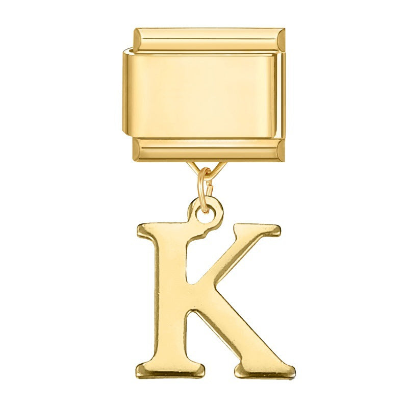 Wholesale 9mm Italian Charm Starter Bracelets DIY Letter Series Stainless Steel Composable Bracelet