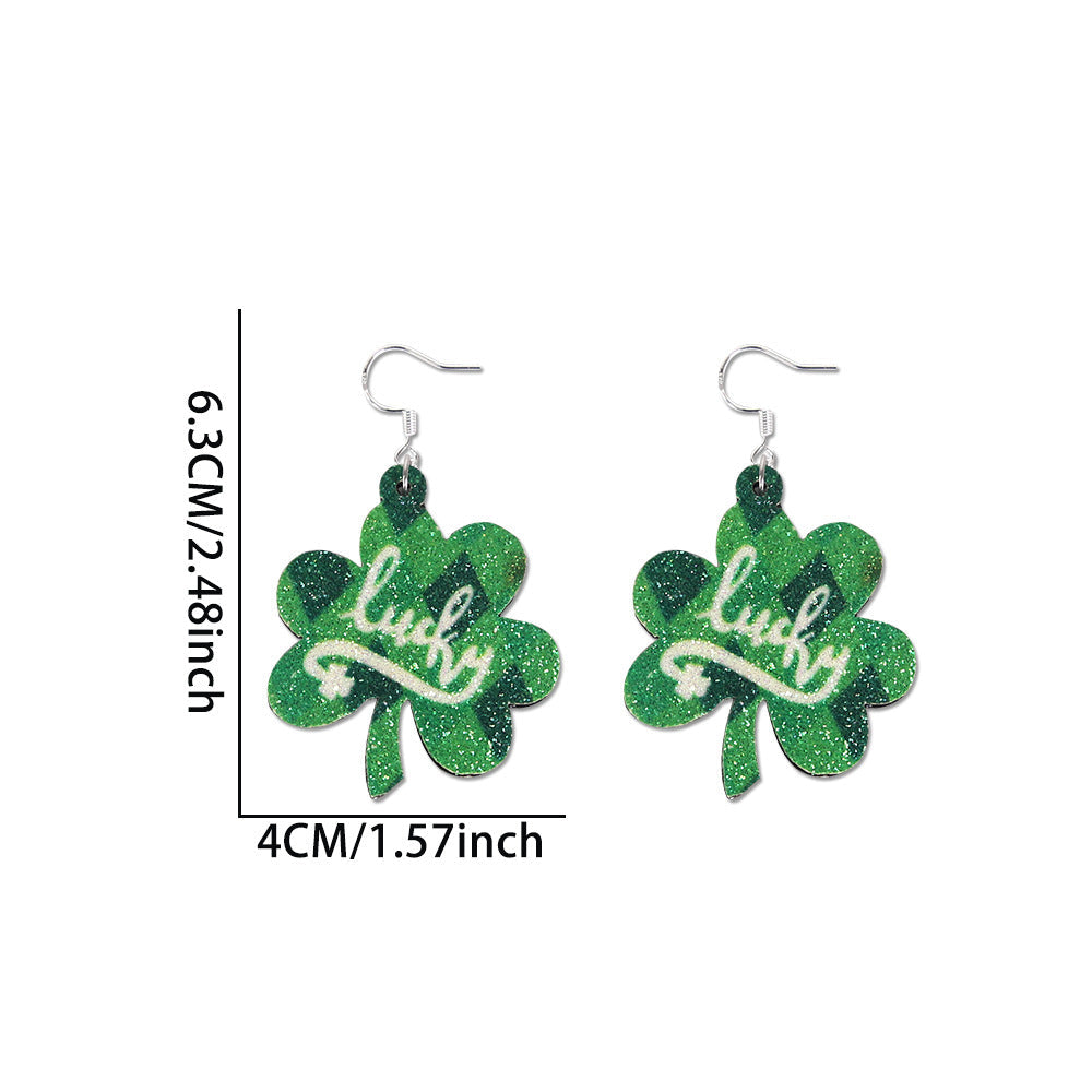 Wholesale St. Patrick's Day Earrings Green Clover Hat Earrings