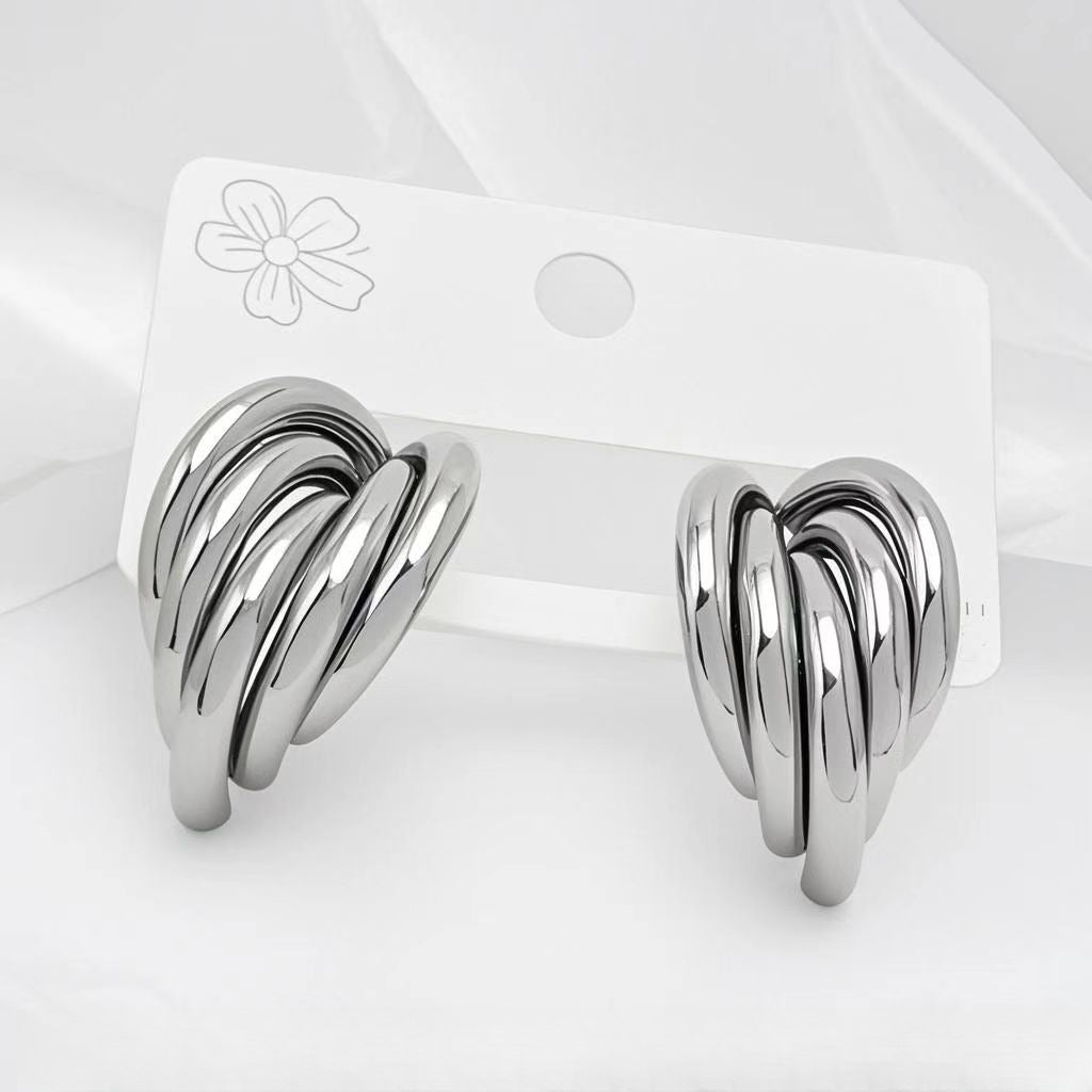 Wholesale Geometric Multi-layer  Titanium Steel  Earrings