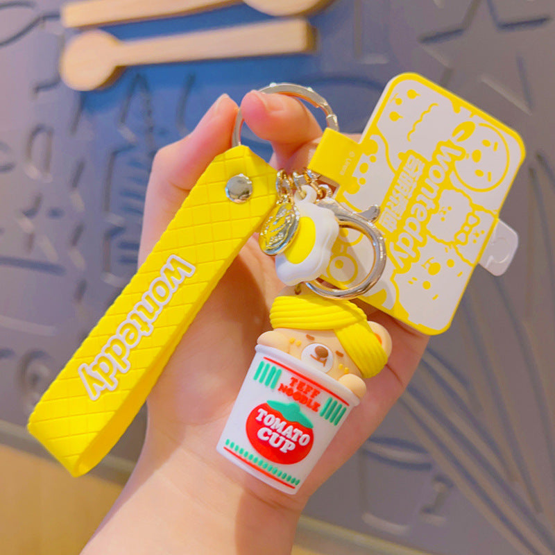 Wholesale Cartoon Cute Burger Fries Silicone Keychain ACC-KC-JuCai011