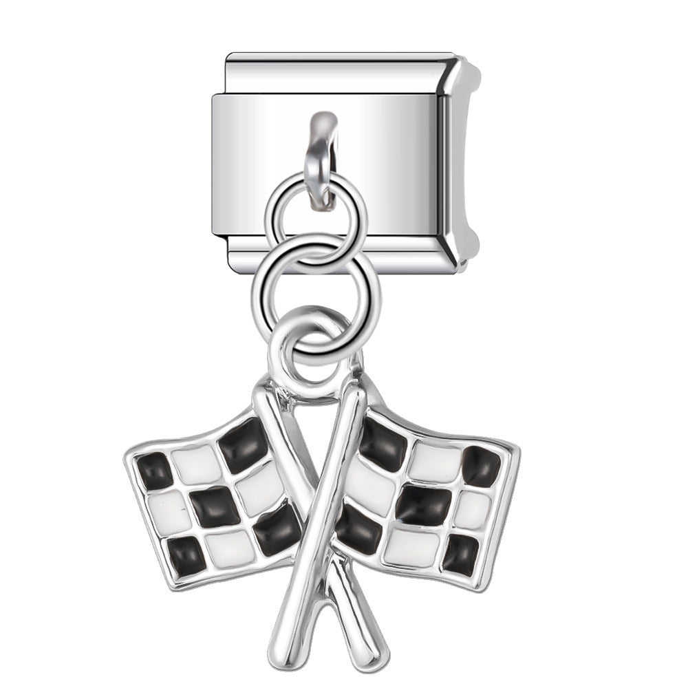 Wholesale Italian Charm Bracelet 9mm DIY Splicing Racing Statue of Liberty Stainless Steel Composable Bracelet