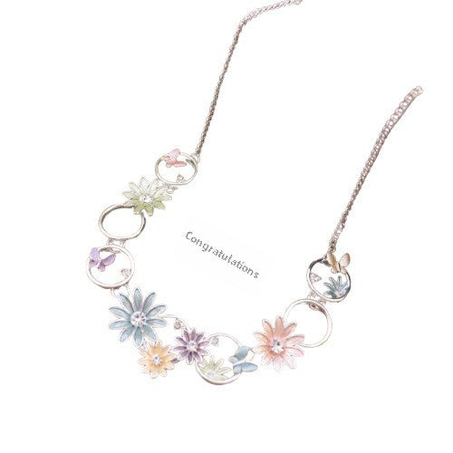 Wholesale  Rhinestone Small Daisy Earrings Necklace