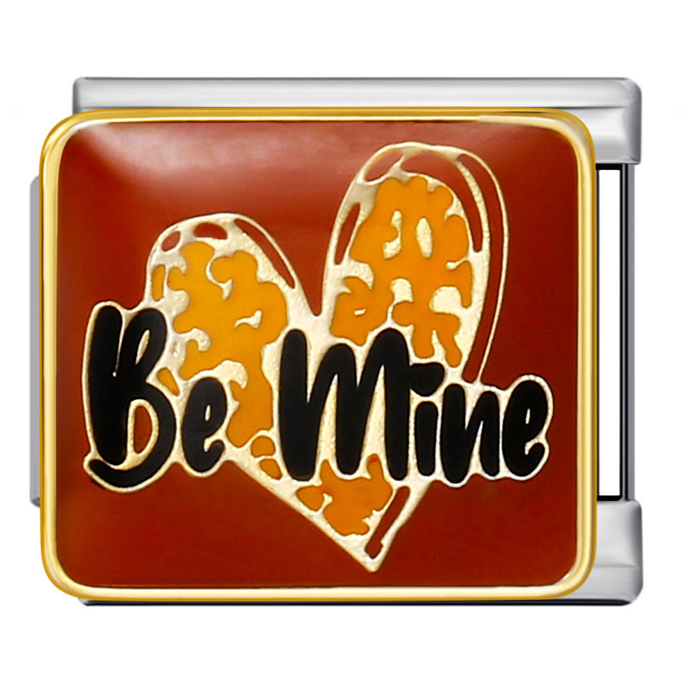 Wholesale Italian modular dripping oil cartoon DIY  titanium steel bracelet