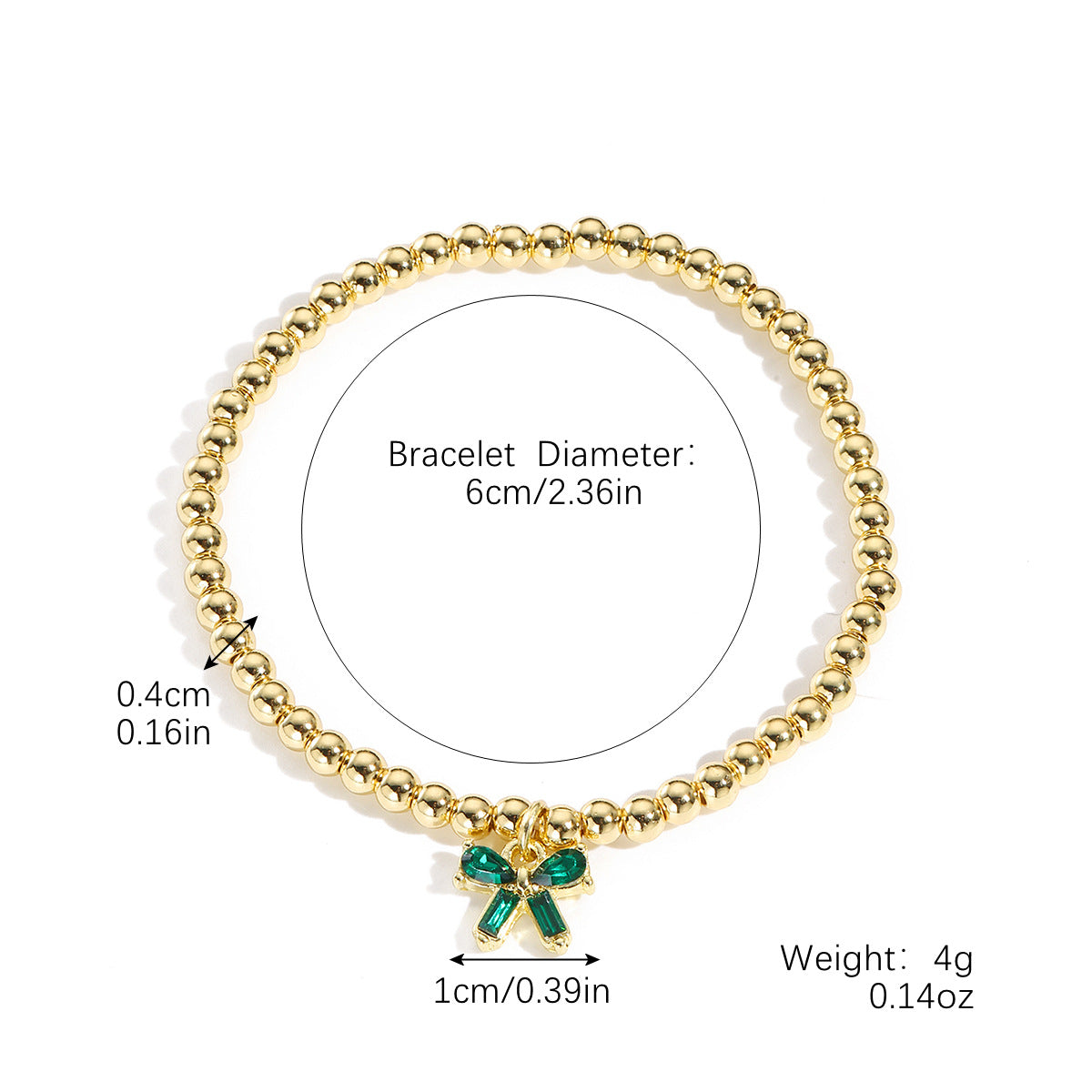 Wholesale  Bow Pendant Color Zircon Hand Beaded Light Luxury Elegant Bow Bracelet