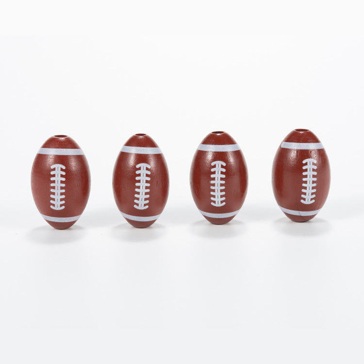 Wholesale 50pcs Rugby Wooden Beads Colorful Wooden Beads ACC-BDS-DianJin002