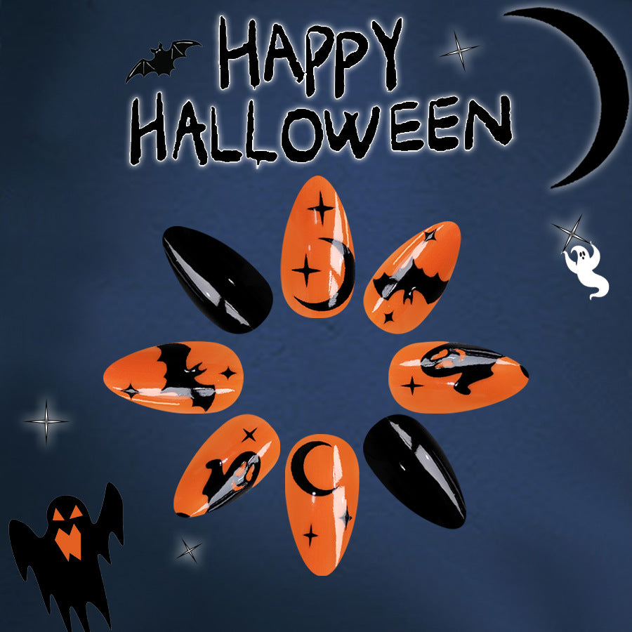 Wholesale 24 Pieces/box Halloween Horror Ghost Bat Press-on Nails Kits Nail Stickers ACC-NS-GuaiXL082