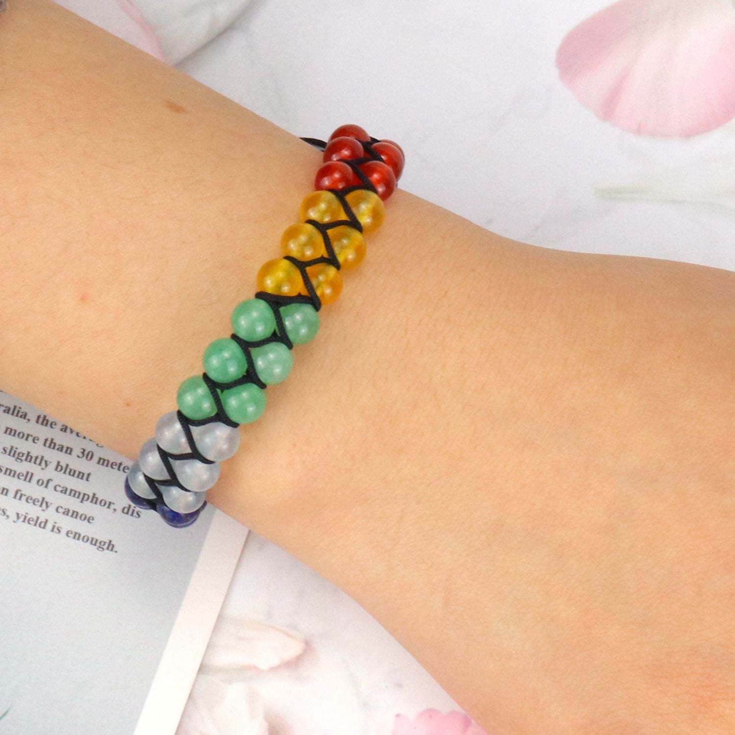 Wholesale Geometric Hand-Woven Amethyst Crystal Double-Layer Women' s Bracelet Fashion Accessory Gift