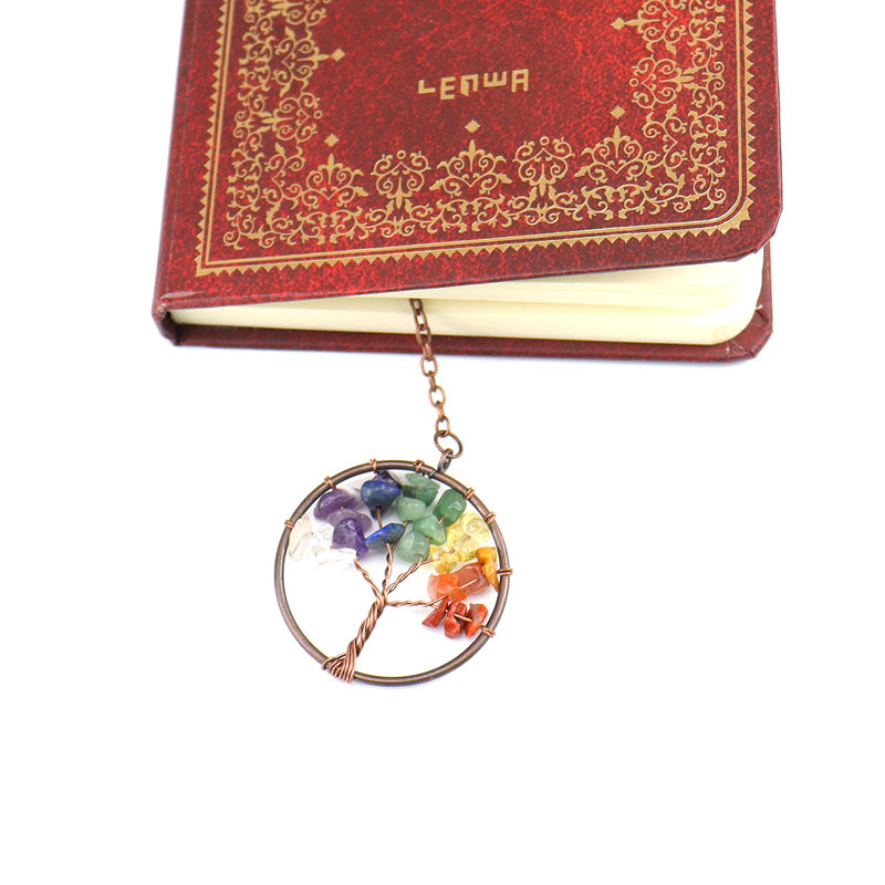 Wholesale Natural Gravel Crystal Tree of Life Bookmarks ACC-BM-HanX002