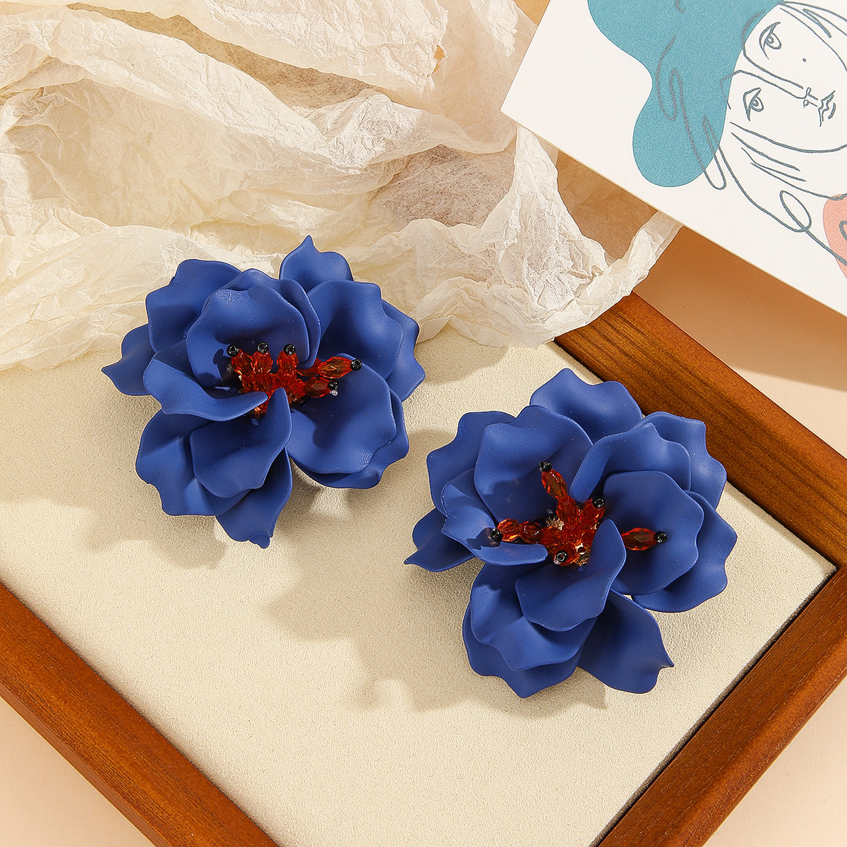 Wholesale resin hand painted petals earrings