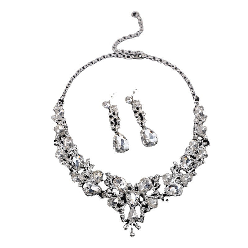 Wholesale crystal rhinestone necklace earrings set