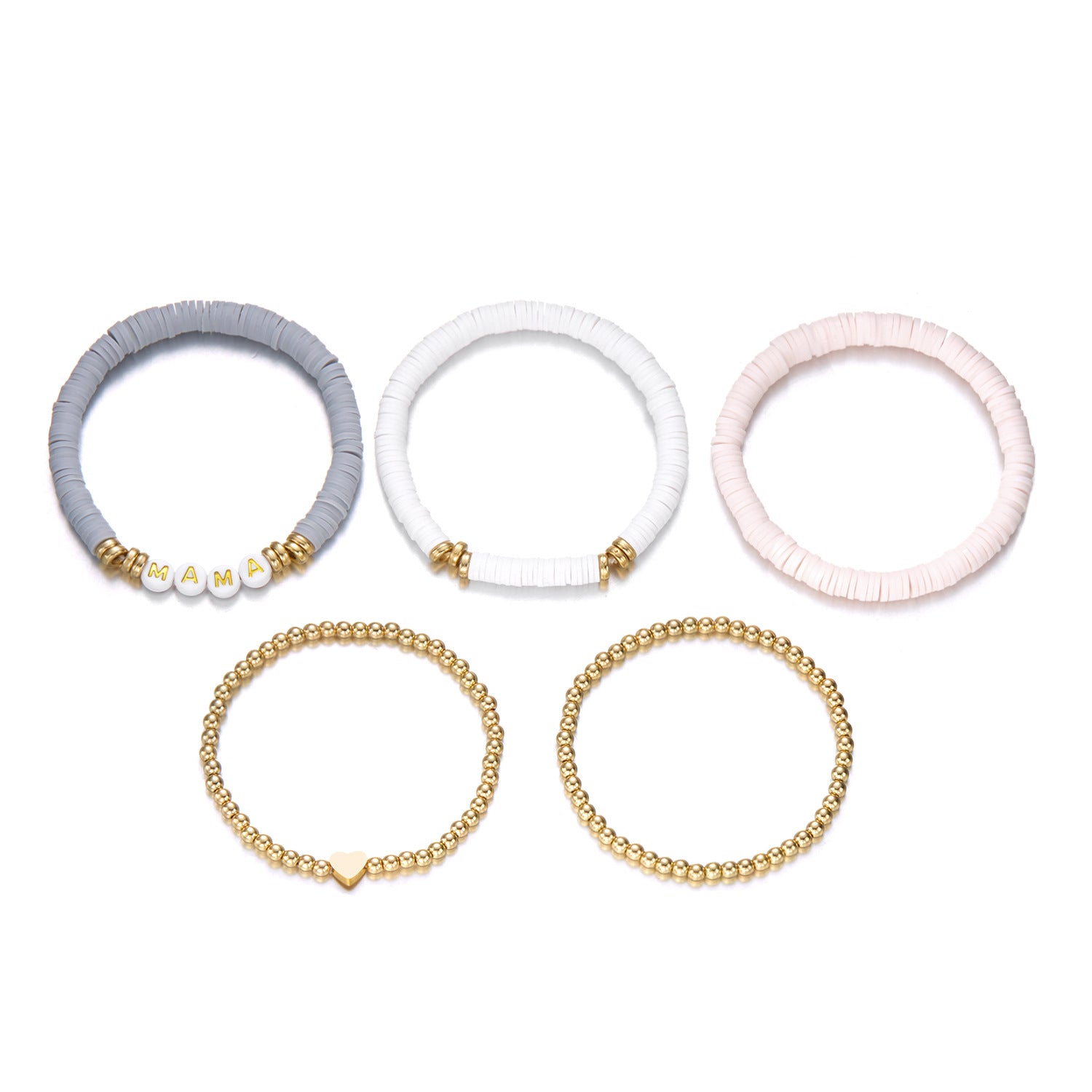 Wholesale 4pcs/set  Mother's Day Mama Soft Pottery Crystal Bracelet