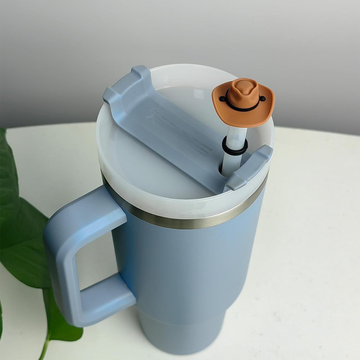 Wholesale 10pcs Western Style Cowboy Hat Silicone Straw Tube Cap 10mm Straw Decoration Straw Cover ACC-SCR-QiXiu001