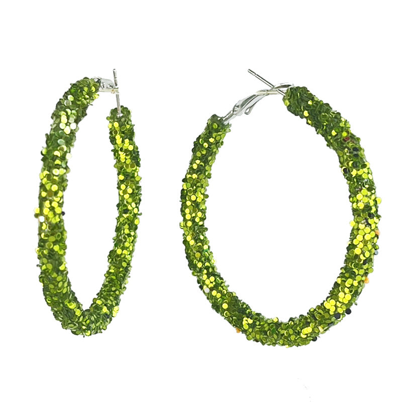 Wholesale 2 Pairs/pack Christmas Shiny Red Candy Rhinestone Big Hoop Earrings ACC-ES-HY181