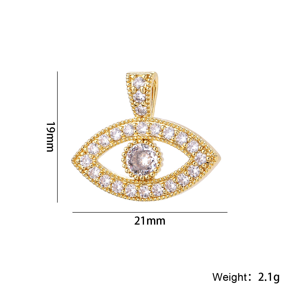 Wholesale 14K Gold Plated Brass Evil Eye Pendant Micro Set Zircon Dark Style Necklace Charm Fashion Accessory For Layering Jewelry Gift Resale