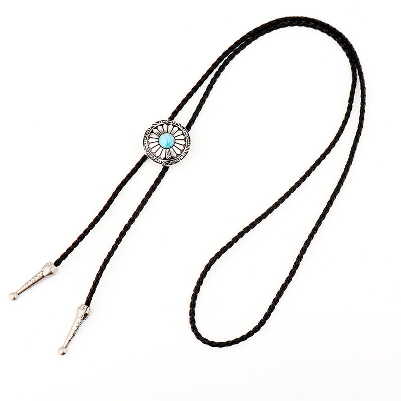 Wholesale Vintage Chrysanthemum Gemstone Turquoise Necklace