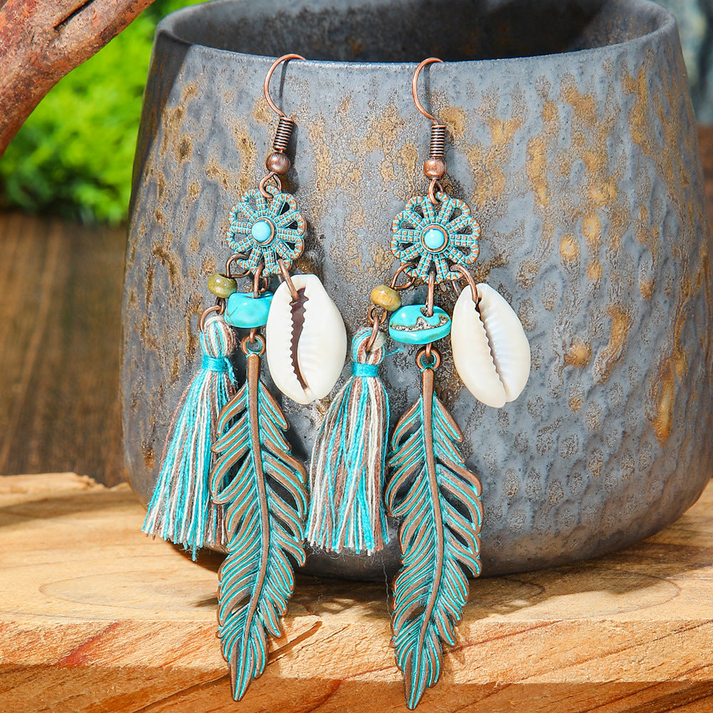 Wholesale Crystal Bohemian Tassel Earrings Vintage Style Women Jewelry Accessory for Everyday Gift