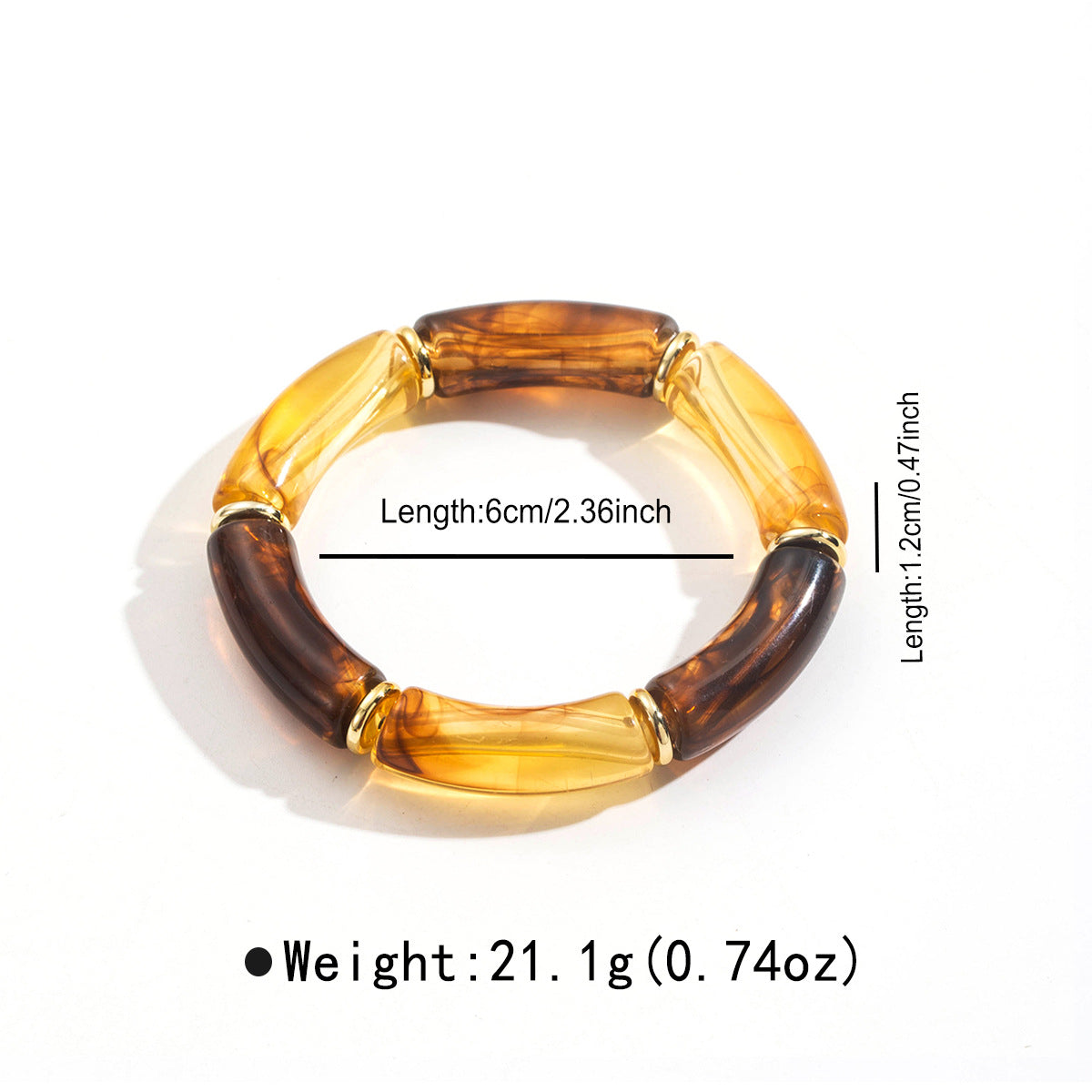 Wholesale niche resin bamboo elastic bracelet simple color splicing elbow bracelet