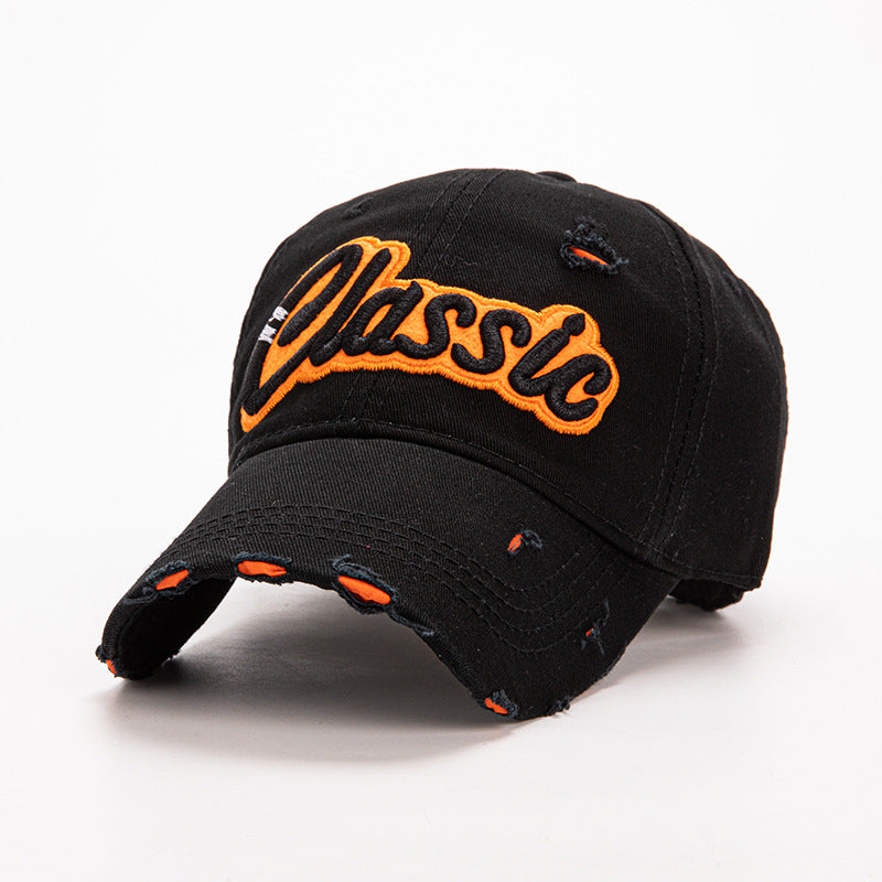 Wholesale  washed cloth classic embroidered letters baseball cap