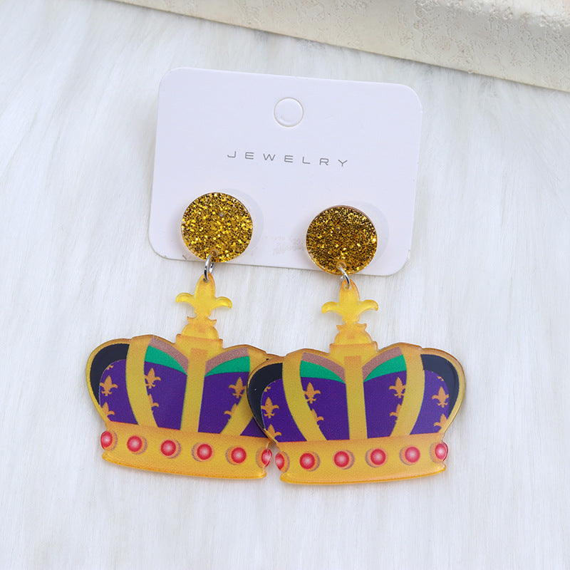 Wholesale  Mardi Gras Christmas Acrylic Earrings