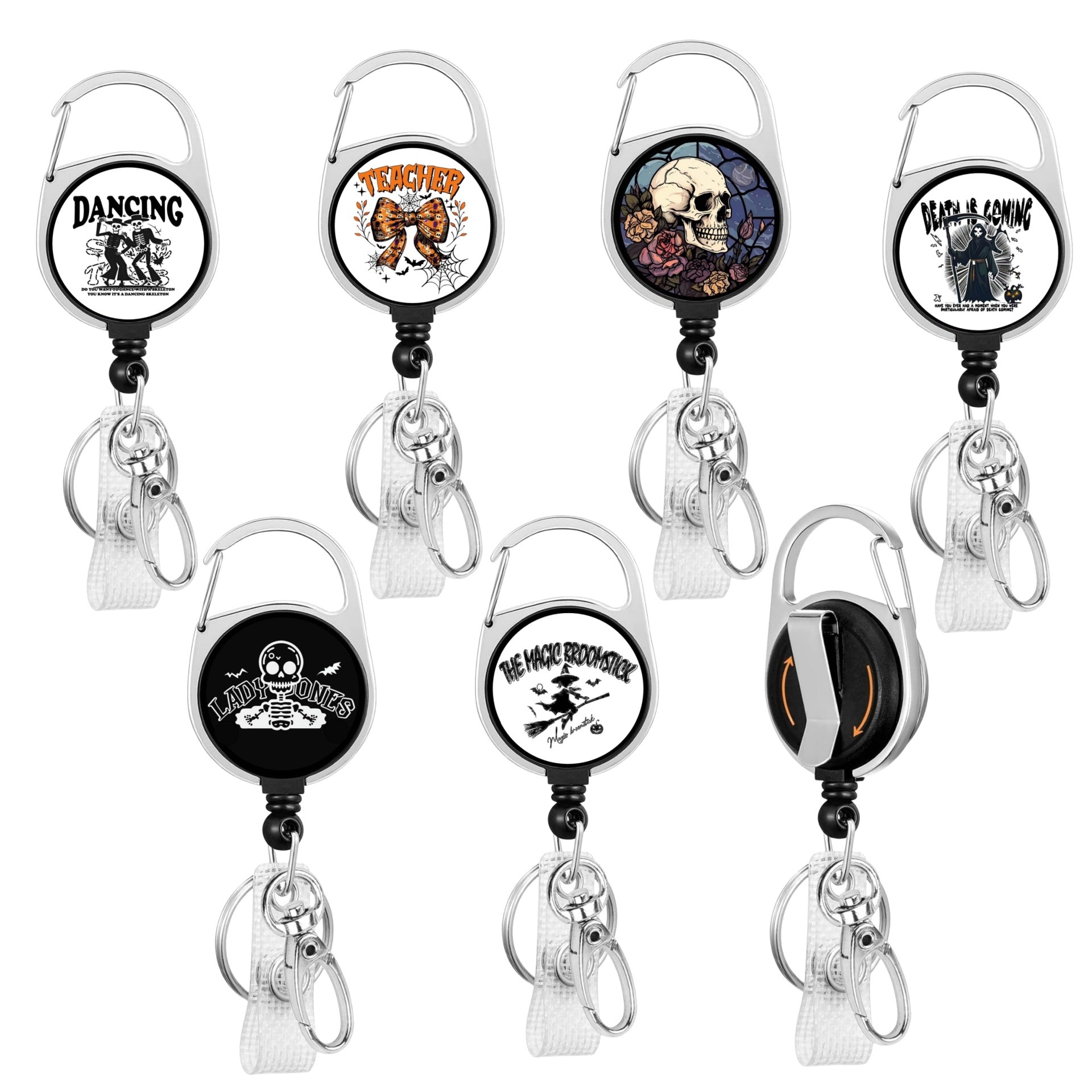 Wholesale Halloween Black Series Acrylic Retractable Clip Badge Keychain