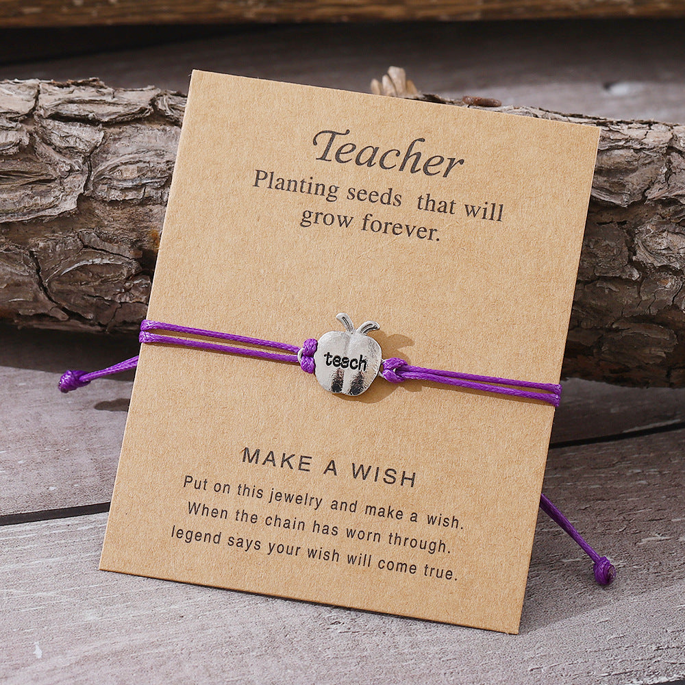 Wholesale Apple Color Wax Rope Bracelet Braided Card Jewelry ACC-BT-zhiyu001