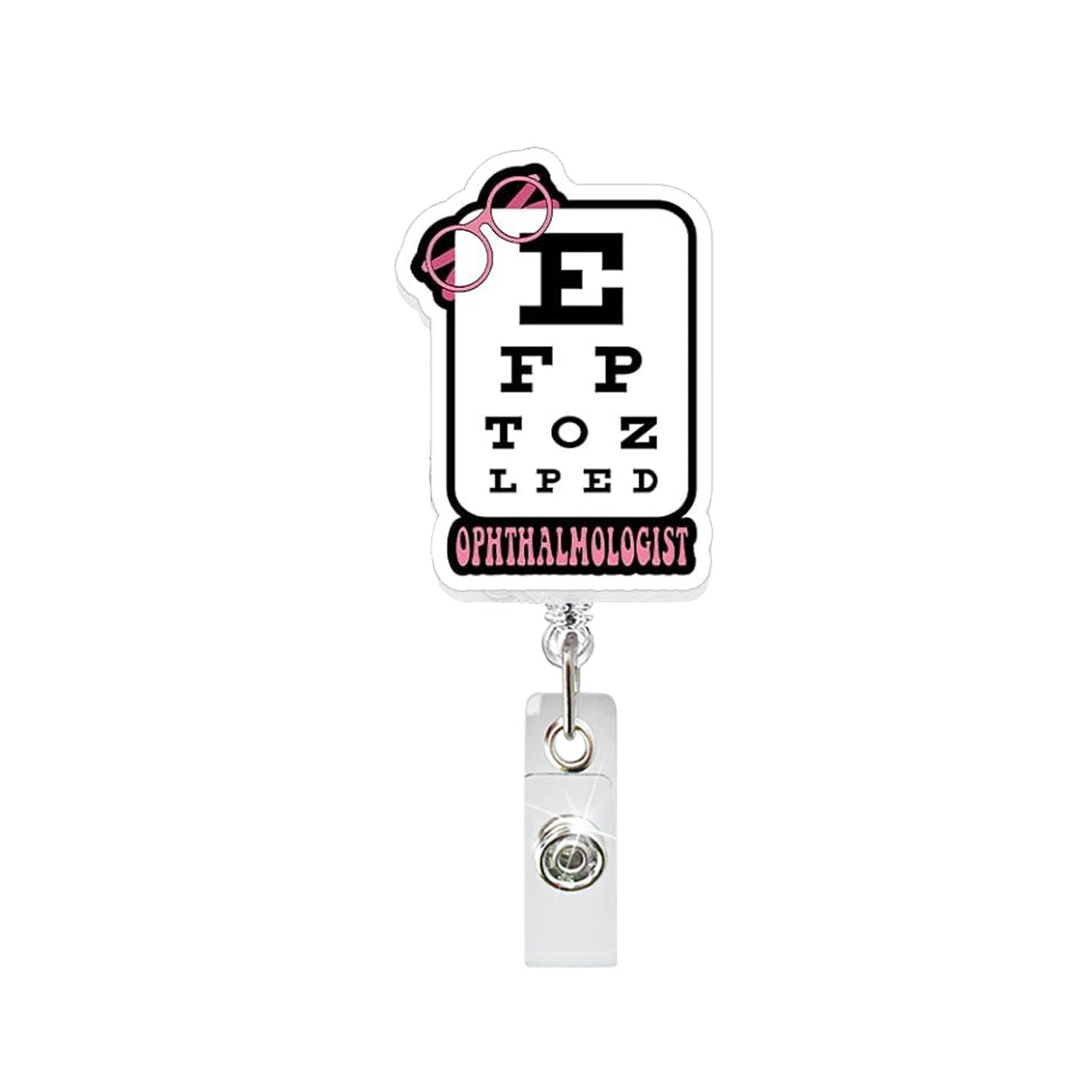 Wholesale Trendy Acrylic Retractable Rotating Badge Reel with Clip,  Boutique ID Badge Holder for Hospital Staff