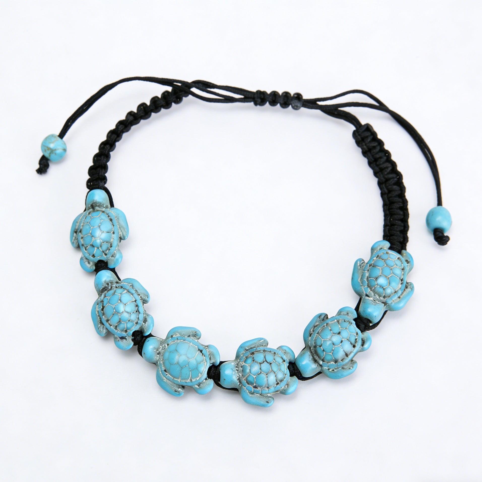 Wholesale Bohemian Style Turquoise Turtle Hand-woven Beach Bracelet
