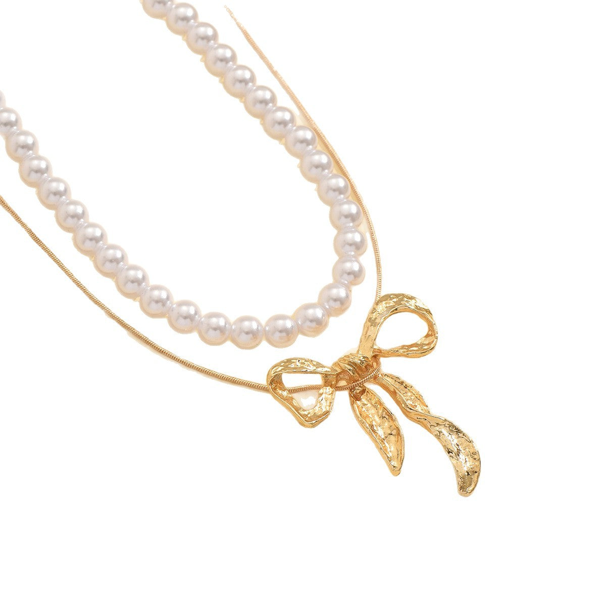 Wholesale three-dimensional bow pendant necklace